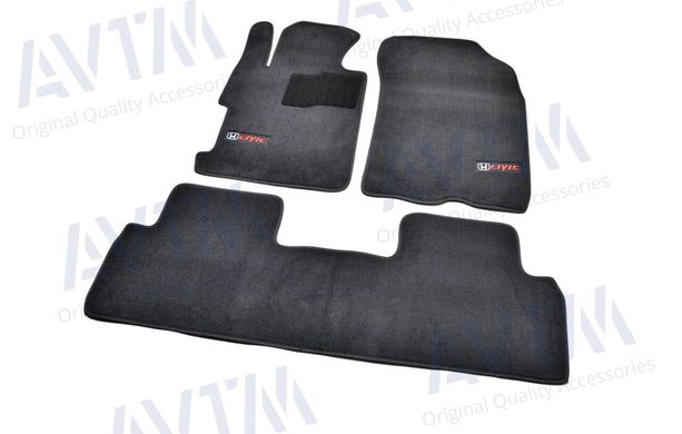 Килимки в салон текстильні для Honda Civic (2006-2011) SD 4D /Чёрные Premium BLCLX1201